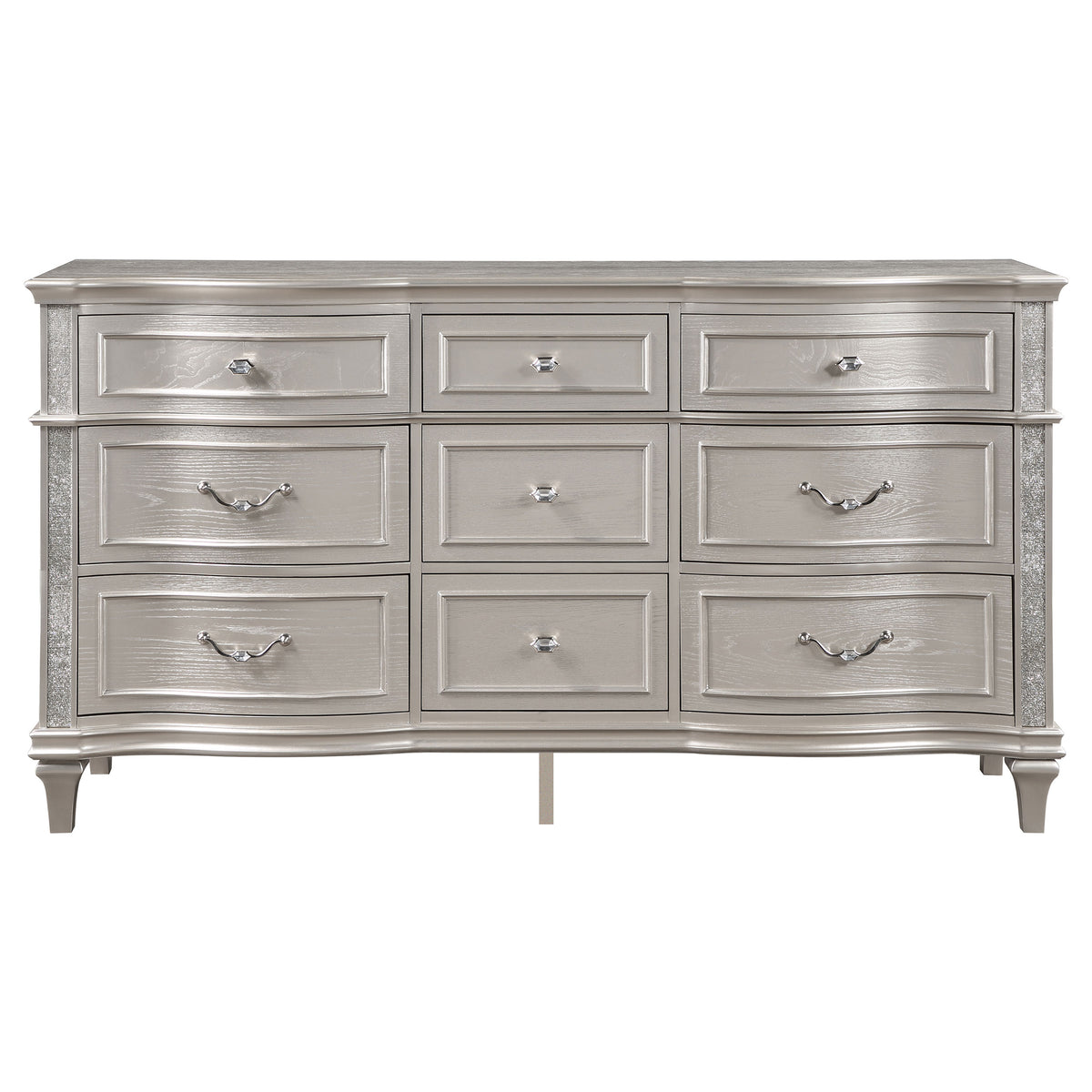 Evangeline 9-drawer Dresser Silver Oak - Without Mirror