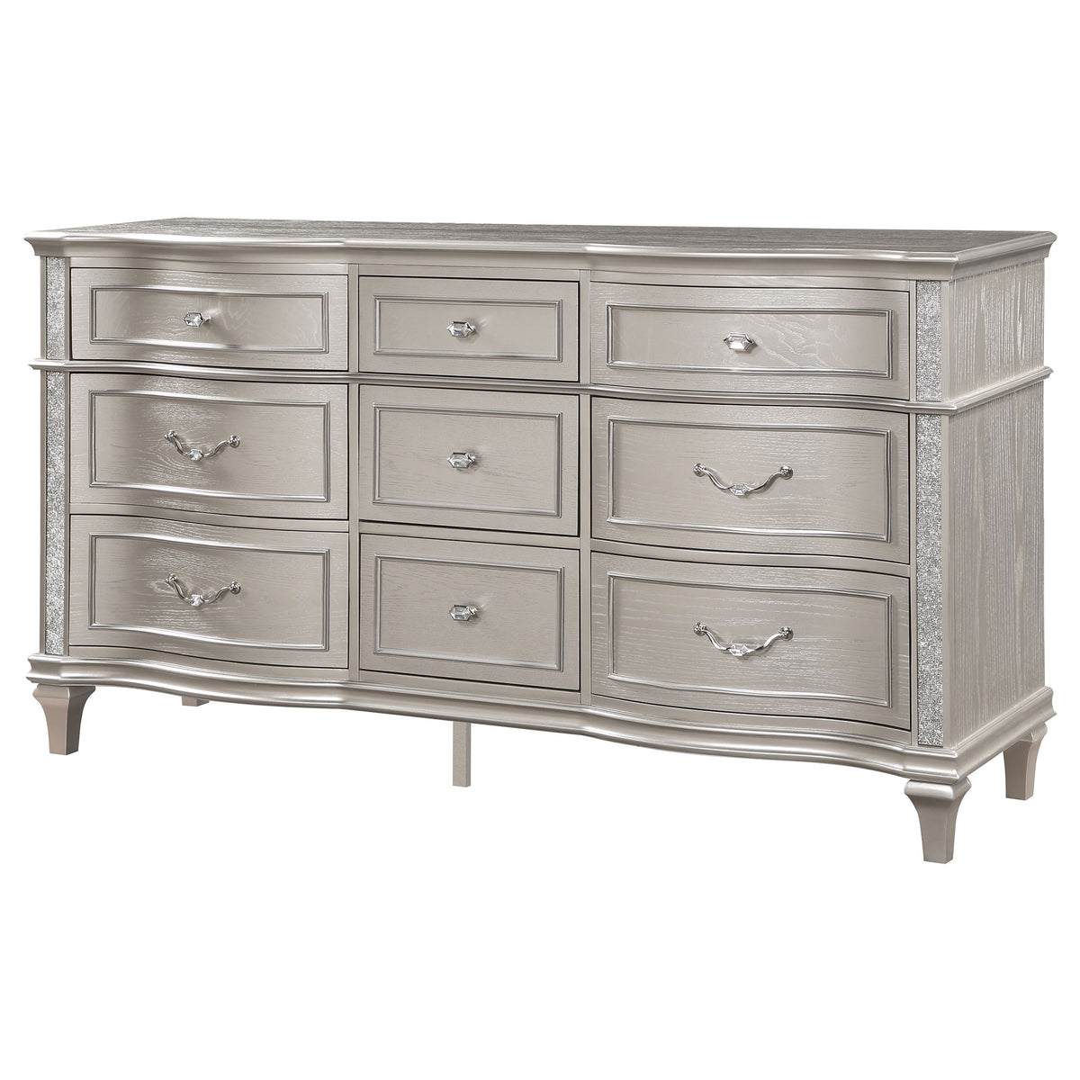Evangeline 9-drawer Dresser Silver Oak - Without Mirror