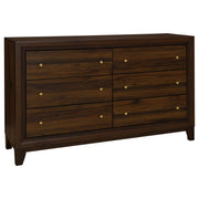 Welsley 6-drawer Dresser Walnut - Without Mirror