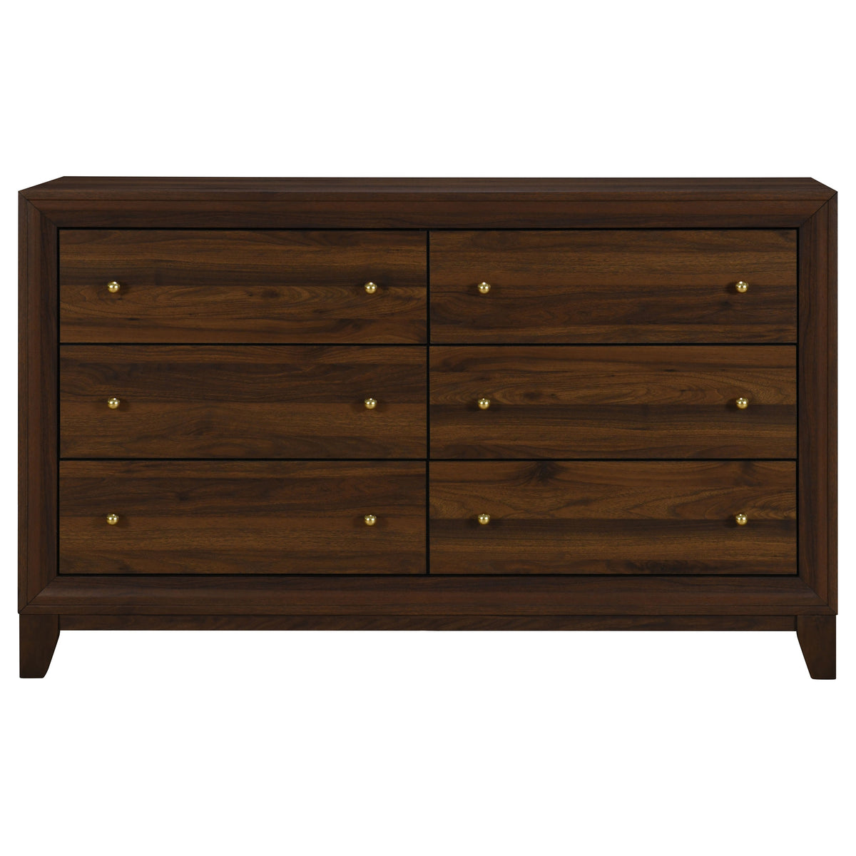 Welsley 6-drawer Dresser Walnut - Without Mirror
