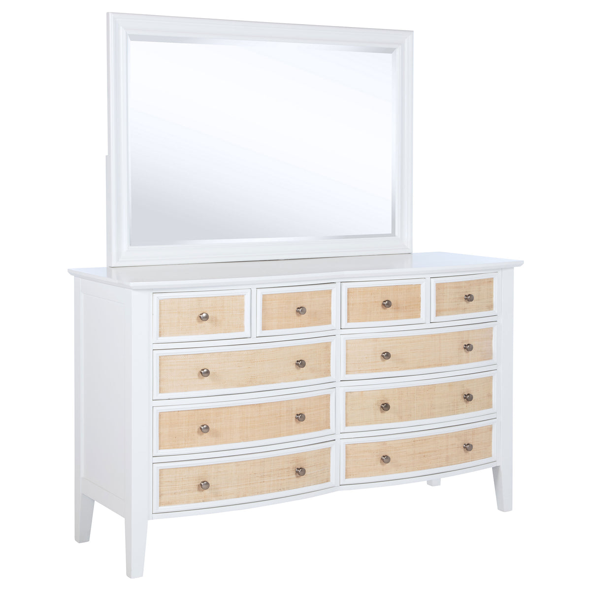 Bexhill 10-drawer Dresser White - With Mirror