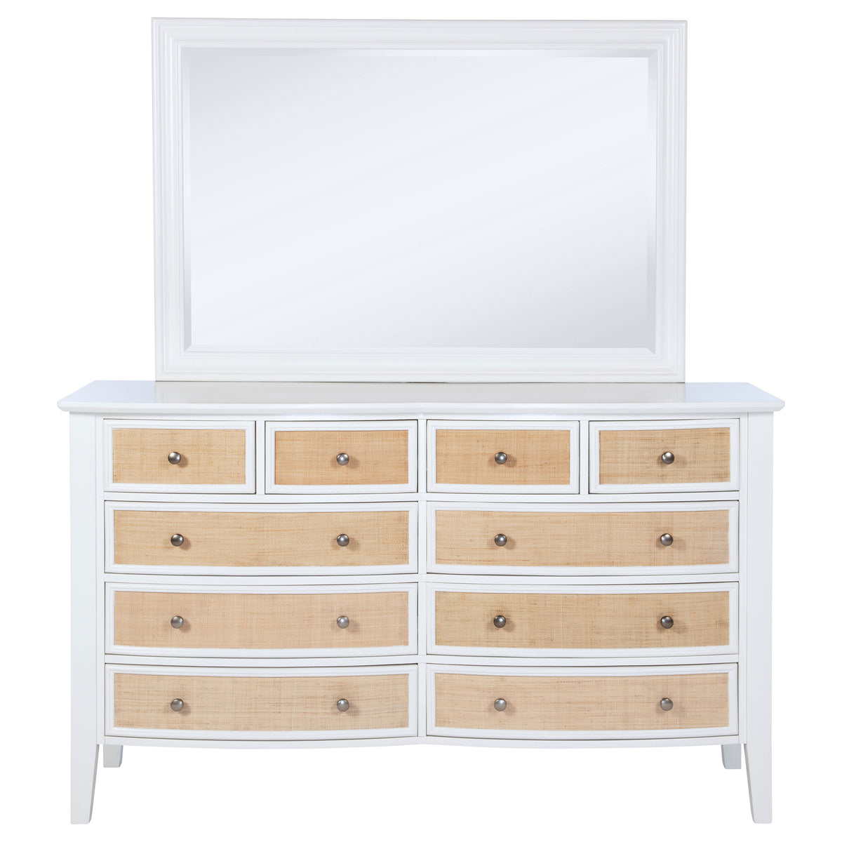 Bexhill 10-drawer Dresser White - With Mirror