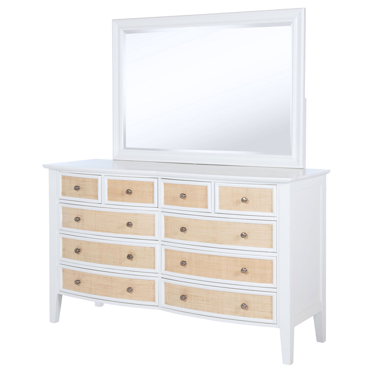 Bexhill 10-drawer Dresser White - With Mirror