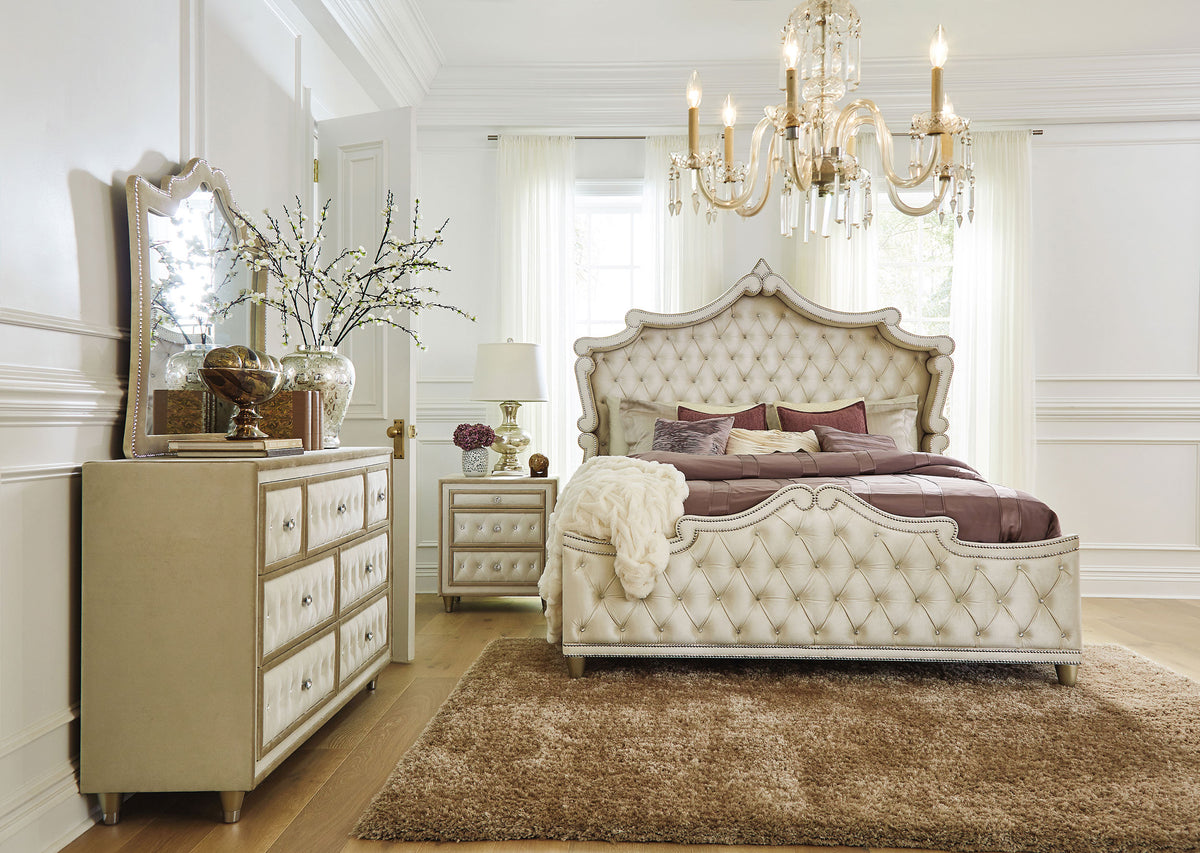Antonella 4-piece Bedroom Set Ivory - Eastern King
