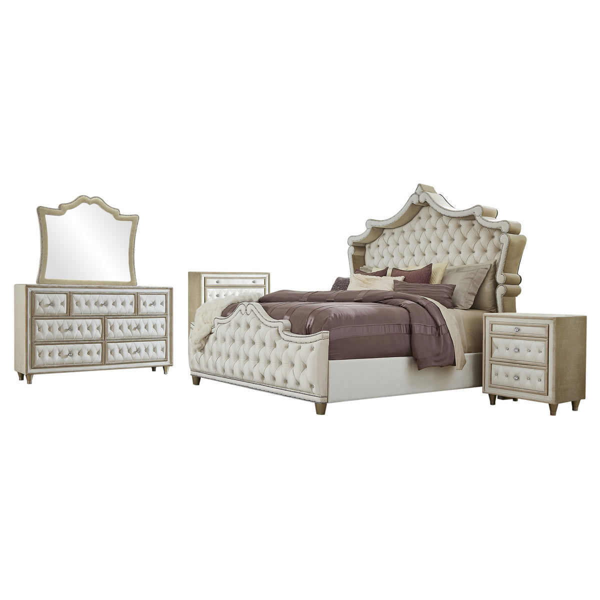 Antonella 5-piece Bedroom Set Ivory - Queen
