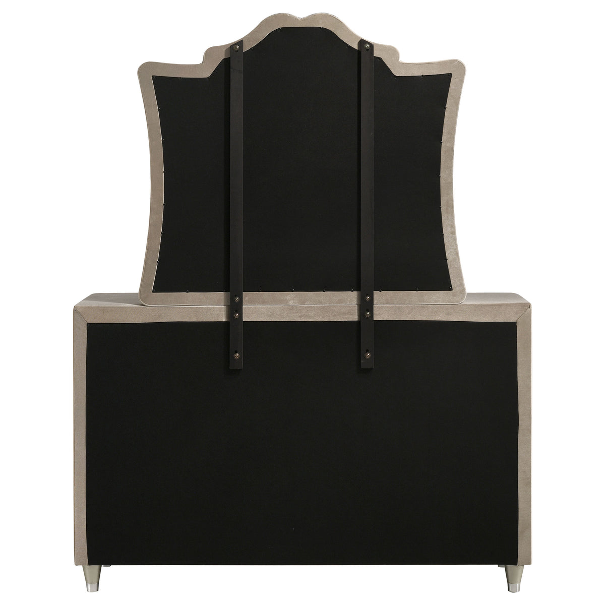 Antonella 7-drawer Upholstered Dresser Ivory - With Mirror