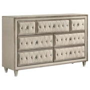 Antonella 7-drawer Upholstered Dresser Ivory - Without Mirror
