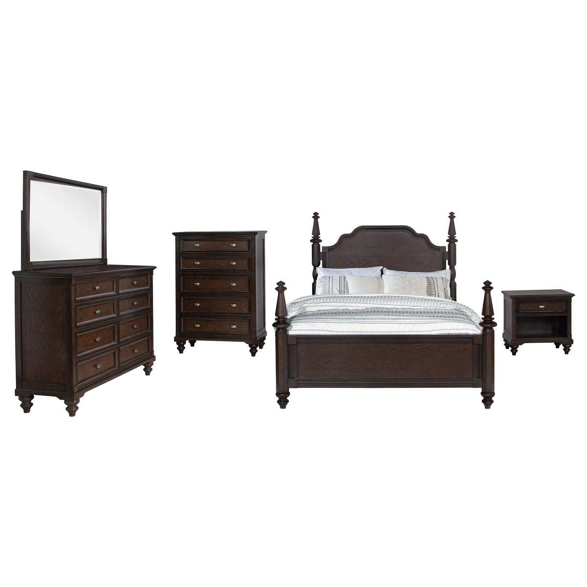 Andover 5-piece Bedroom Set Dark Oak - Eastern King