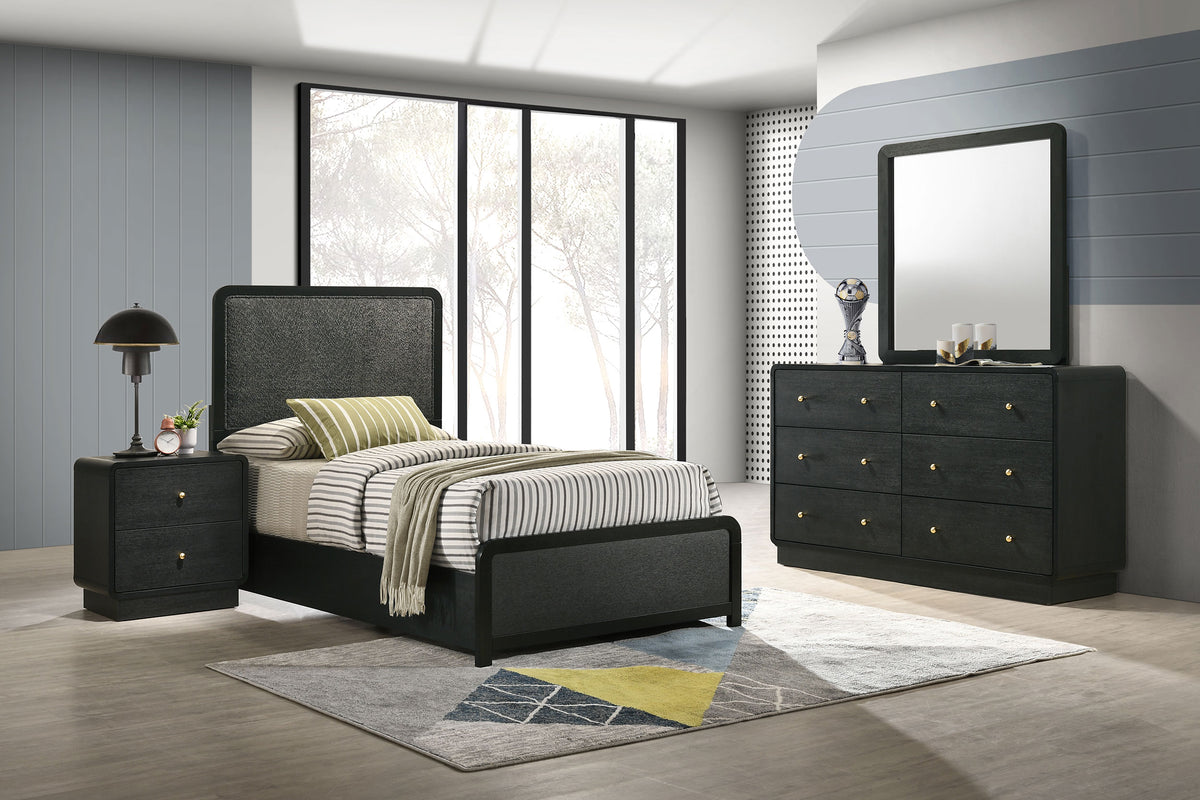 Cavelle 4-piece Bedroom Set Black - Twin