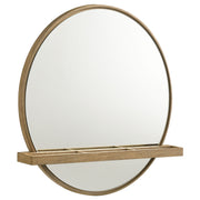 Arini Round Vanity Wall Mirror with Shelf - Sand Wash