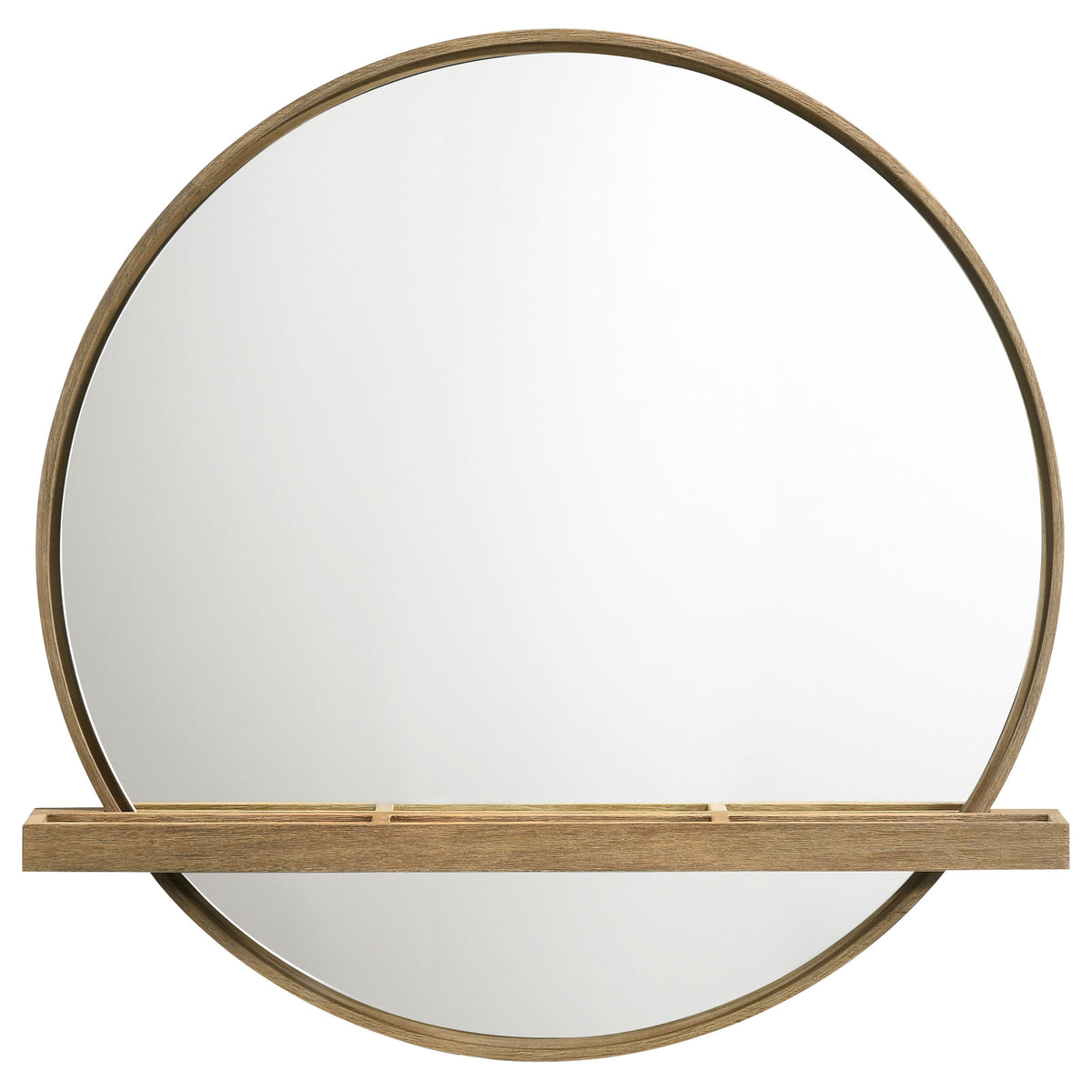 Arini Round Vanity Wall Mirror with Shelf - Sand Wash