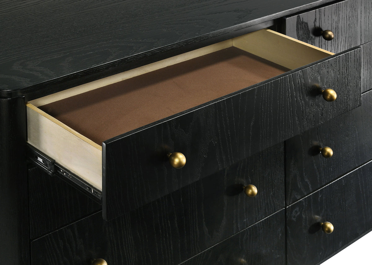 Arini 8-drawer Dresser - Black, With Mirror