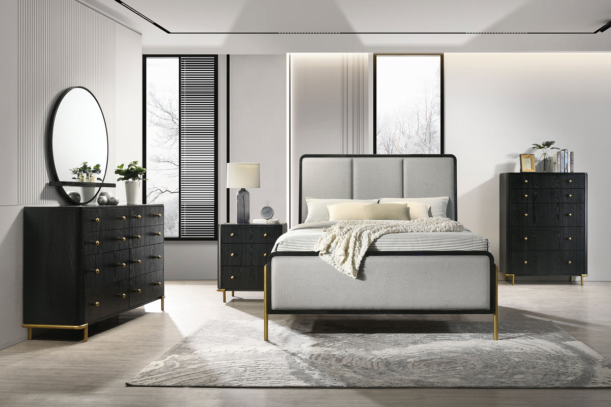 Arini 8-drawer Dresser - Black, With Mirror