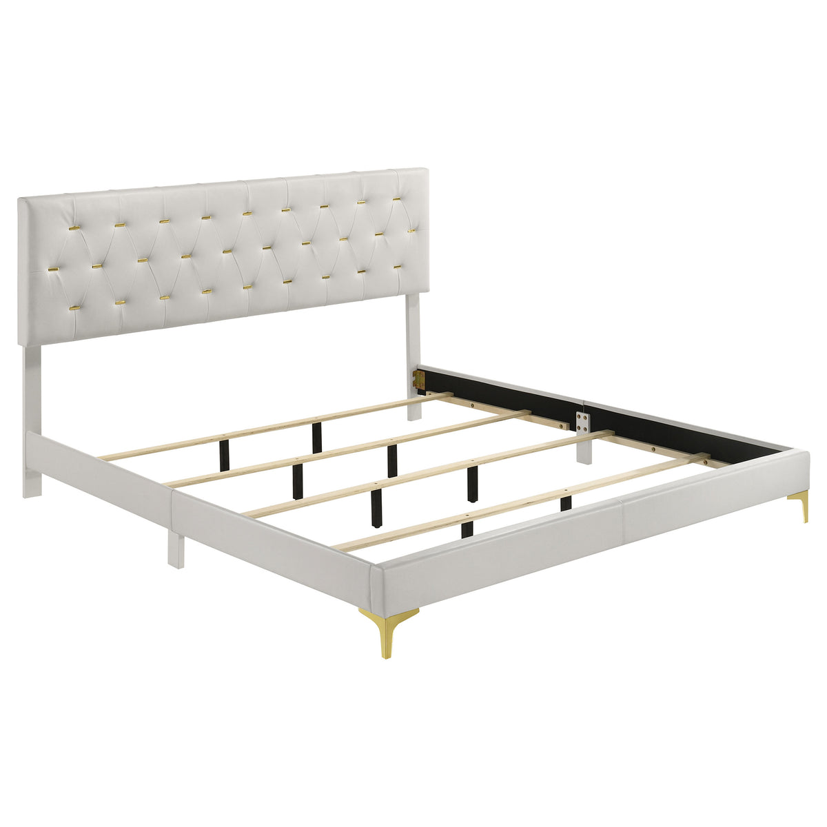 Kendall Upholstered Panel Bed - Eastern King, White