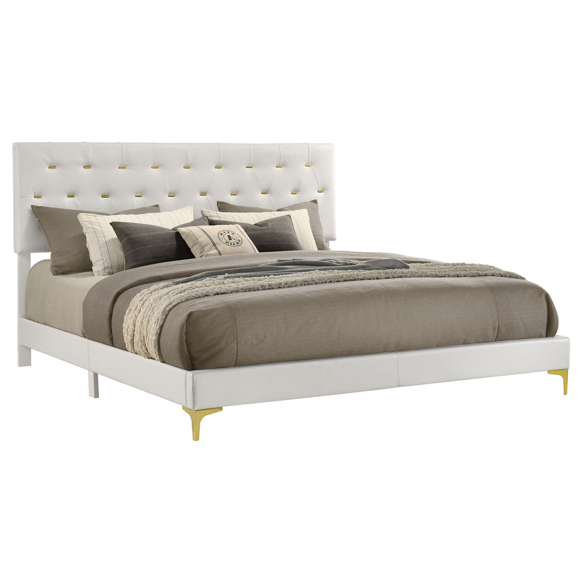 Kendall Upholstered Panel Bed - Eastern King, White