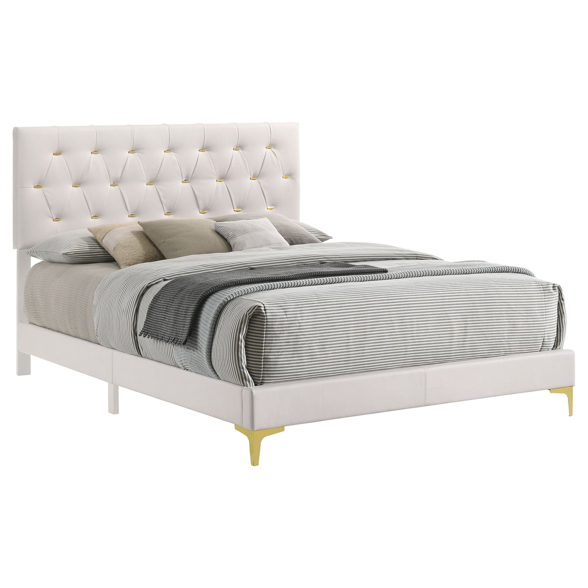 Kendall Upholstered Panel Bed - California King, White
