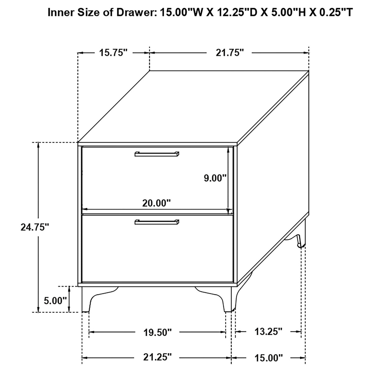 Kendall 2-drawer Nightstand - White
