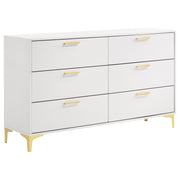 Kendall 6-drawer Dresser - White, Without Mirror