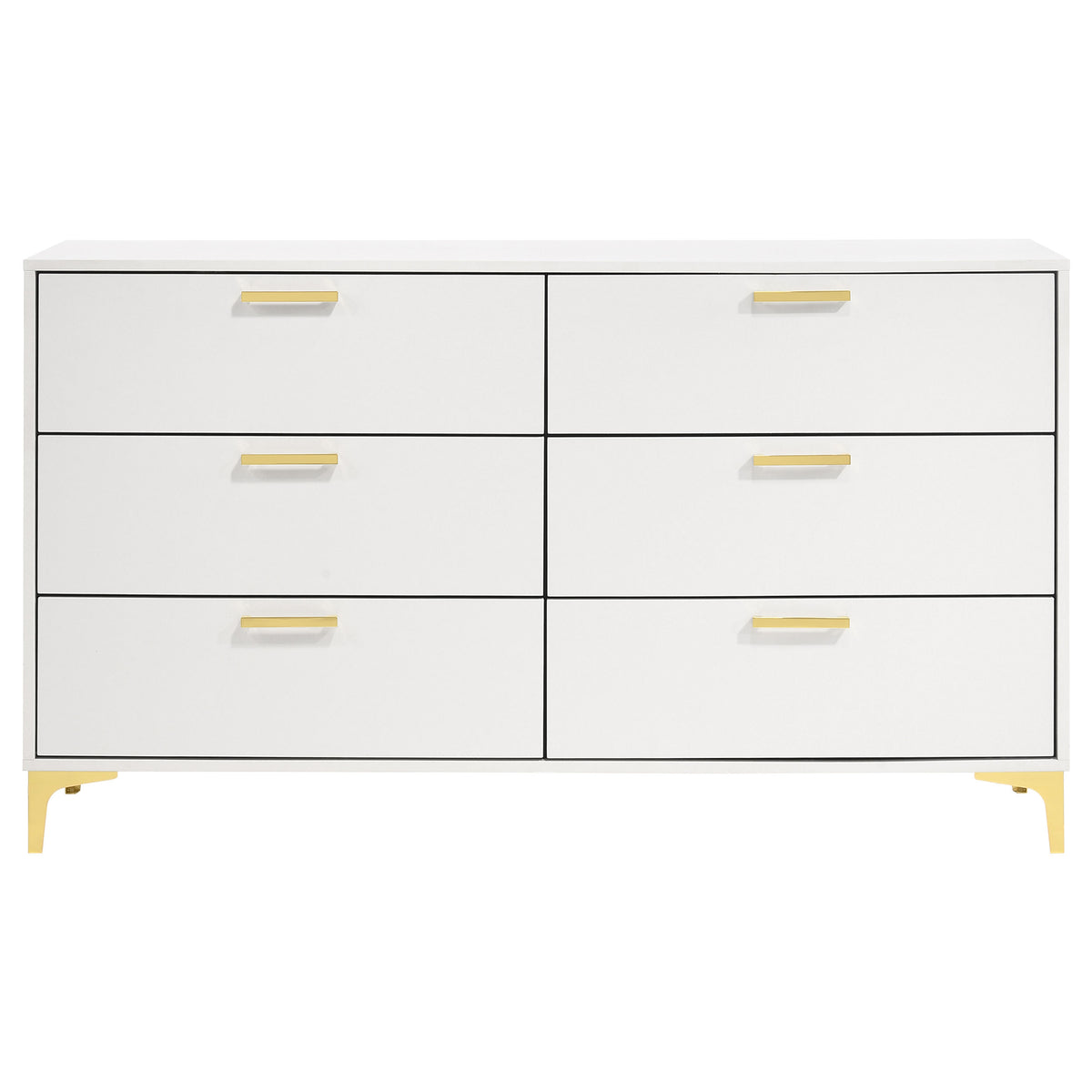 Kendall 6-drawer Dresser - White, Without Mirror