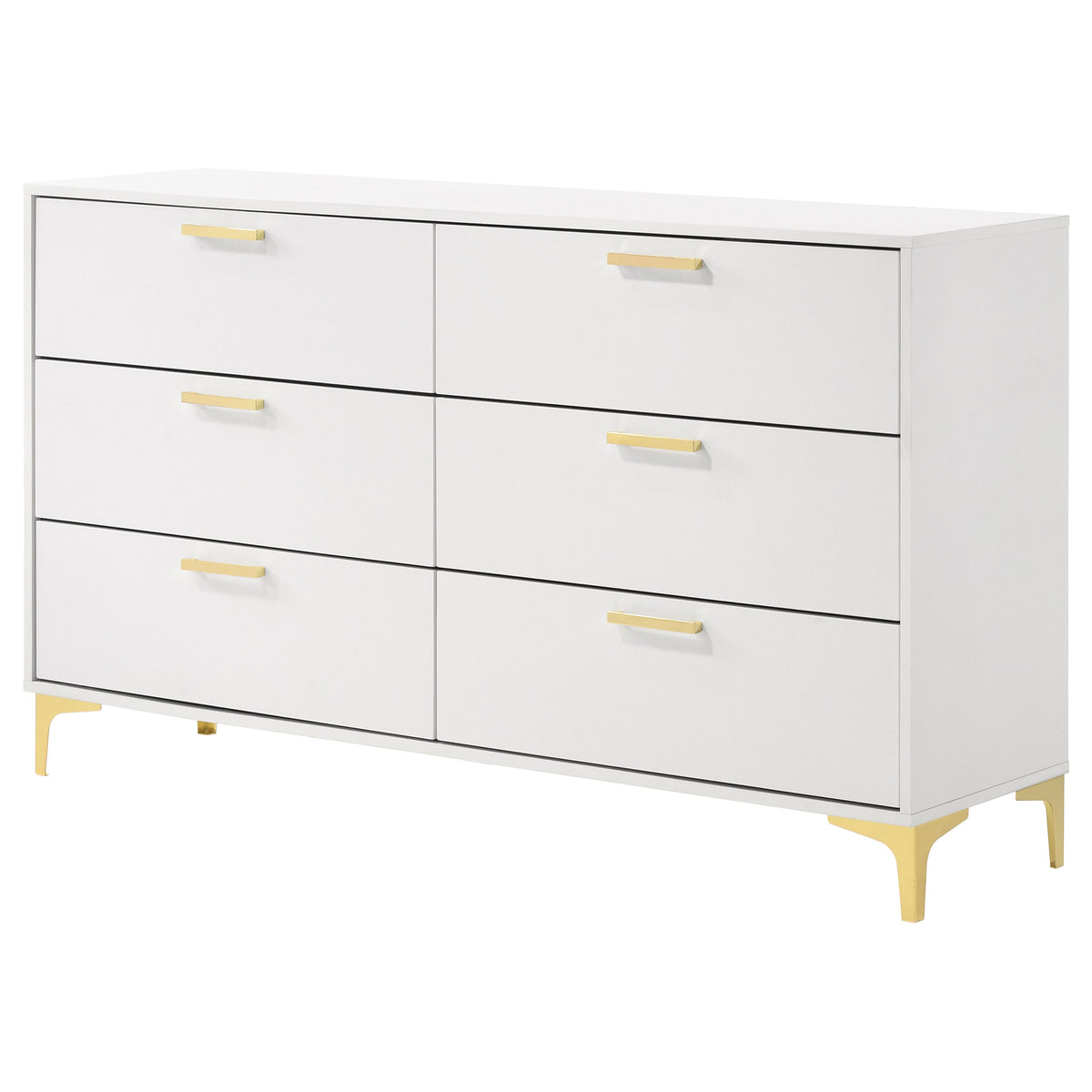 Kendall 6-drawer Dresser - White, Without Mirror