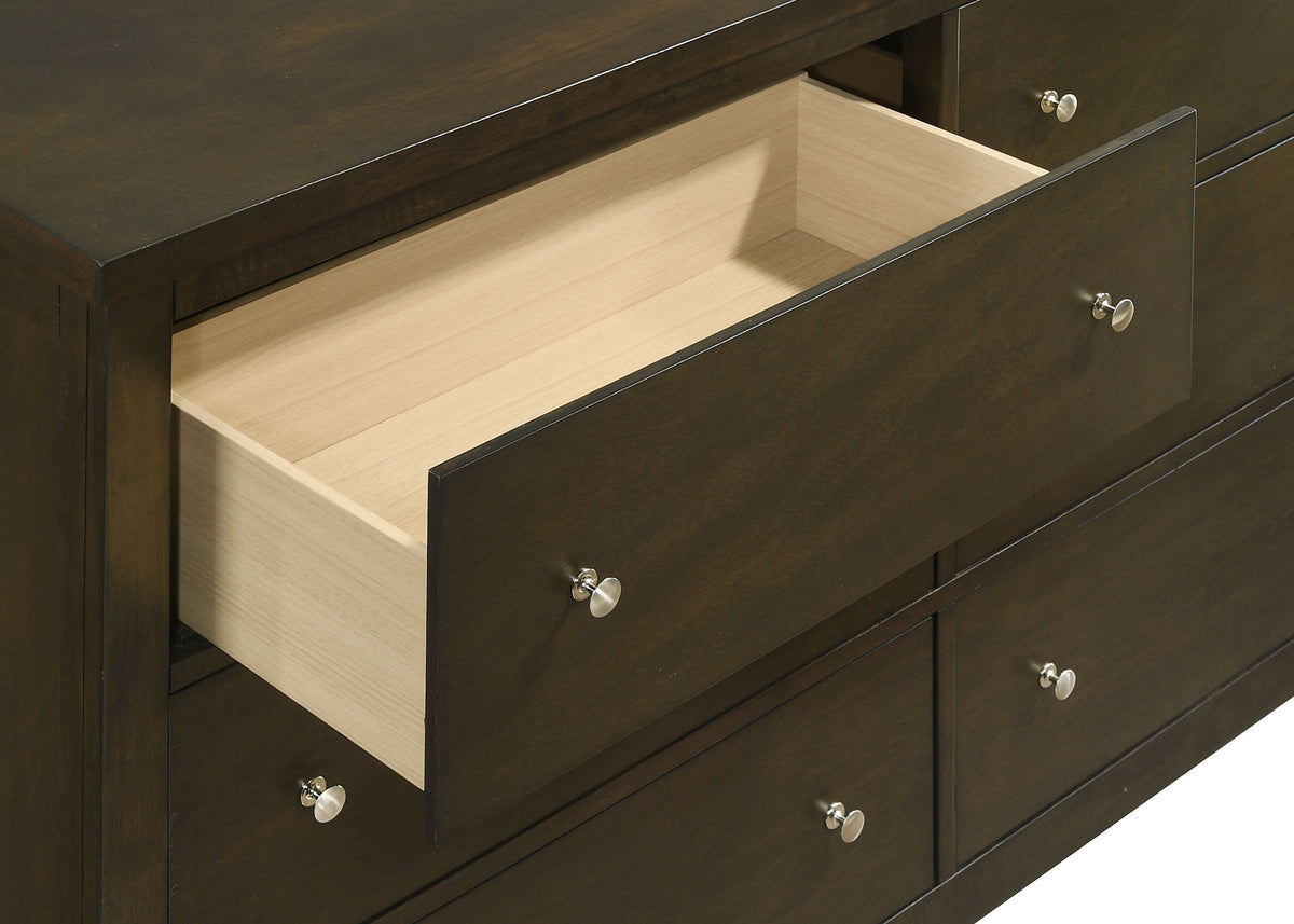 Wilkes Transitional 6-Drawer Dresser Dark Cocoa - With Mirror
