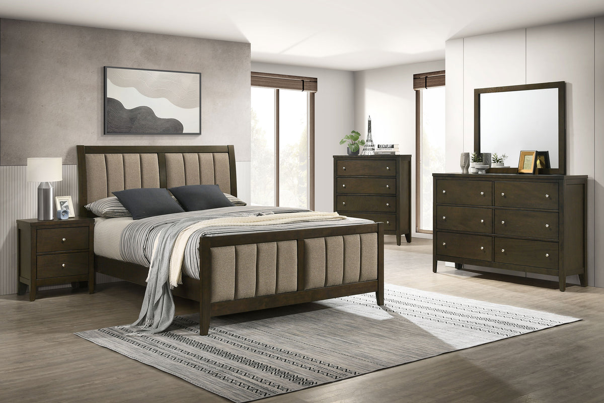 Wilkes Transitional 6-Drawer Dresser Dark Cocoa - With Mirror