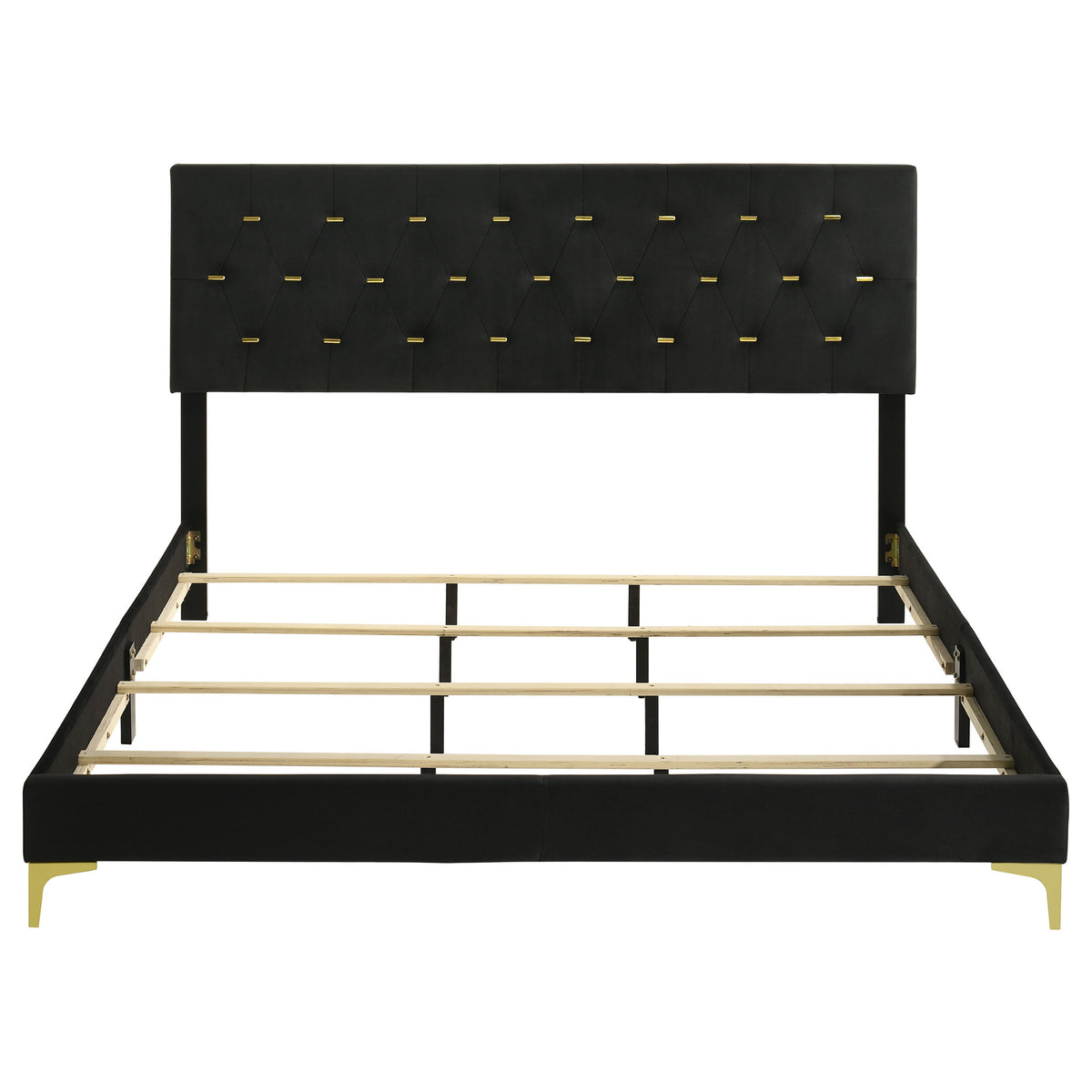 Kendall Upholstered Panel Bed - Eastern King, Black
