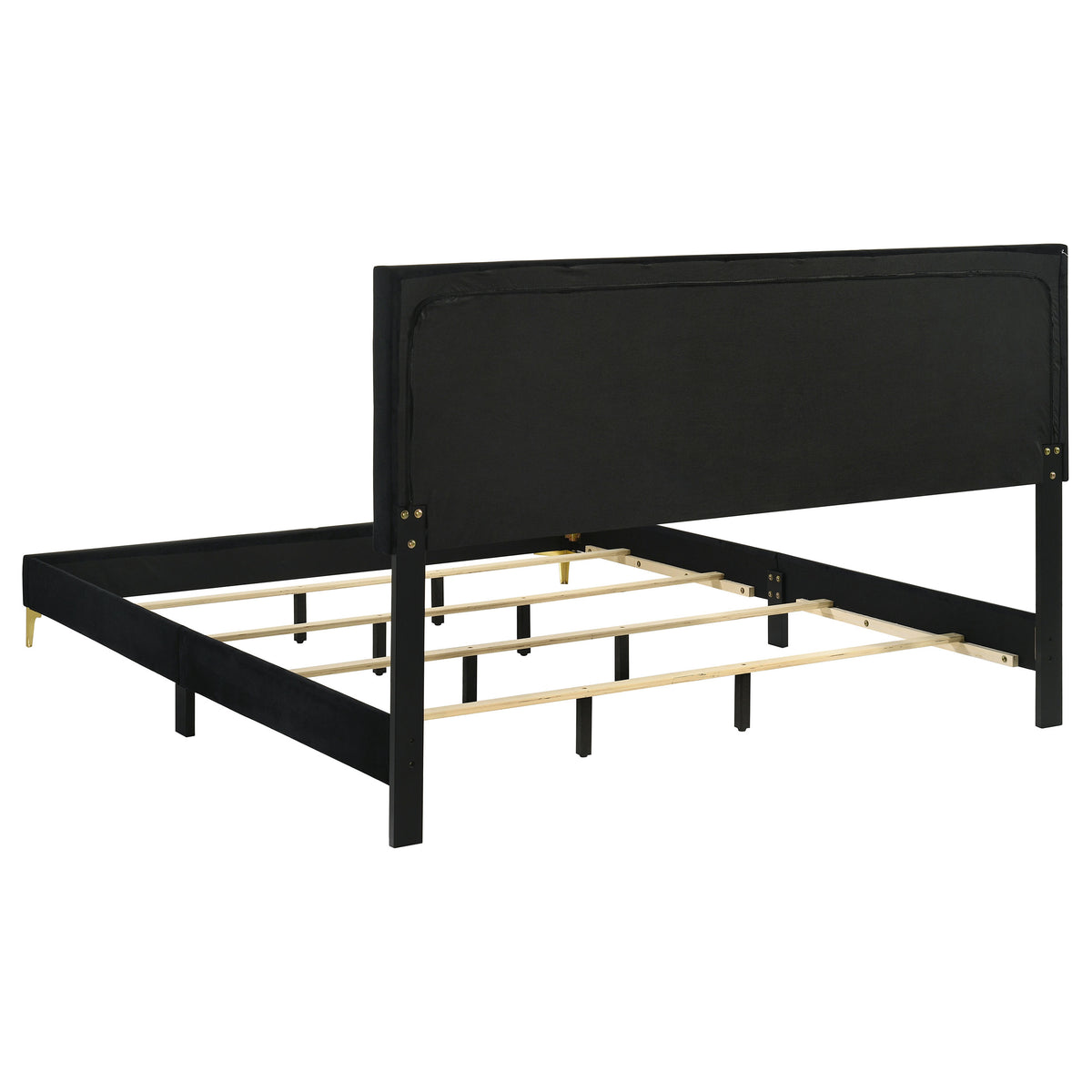 Kendall Upholstered Panel Bed - Eastern King, Black