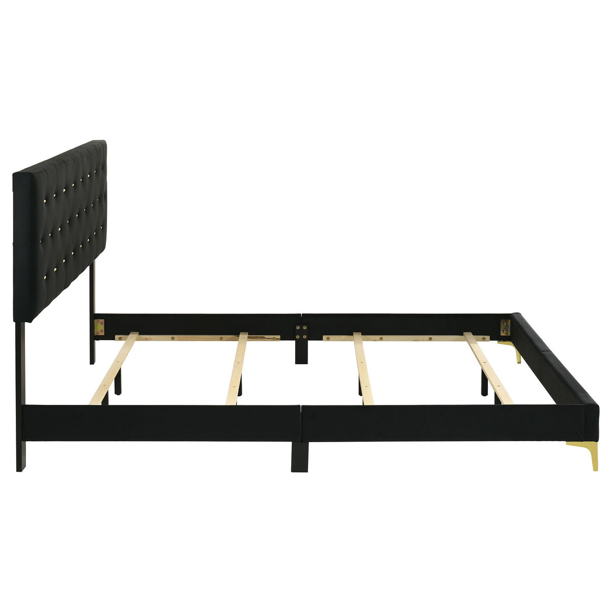 Kendall Upholstered Panel Bed - Eastern King, Black