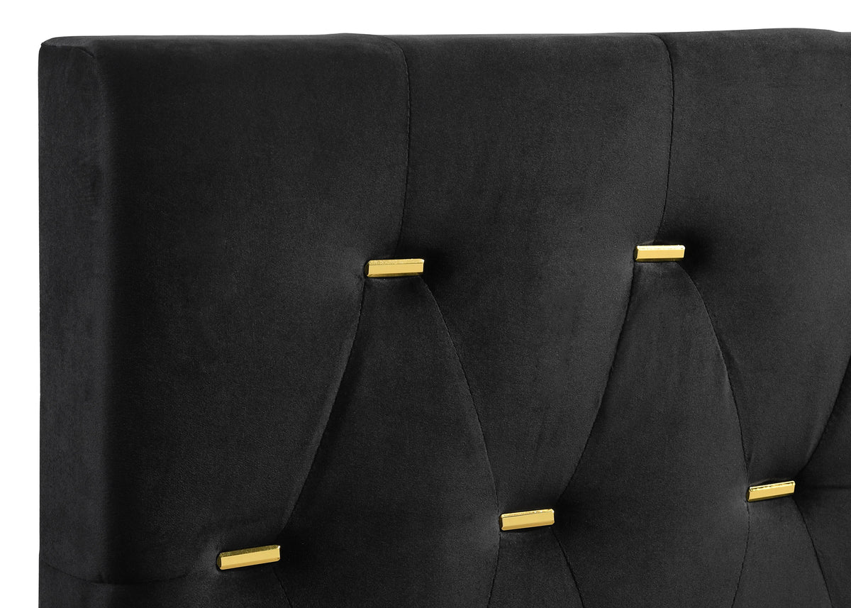 Kendall Upholstered Panel Bed - Eastern King, Black