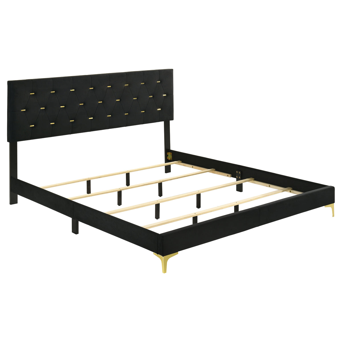 Kendall Upholstered Panel Bed - California King, Black