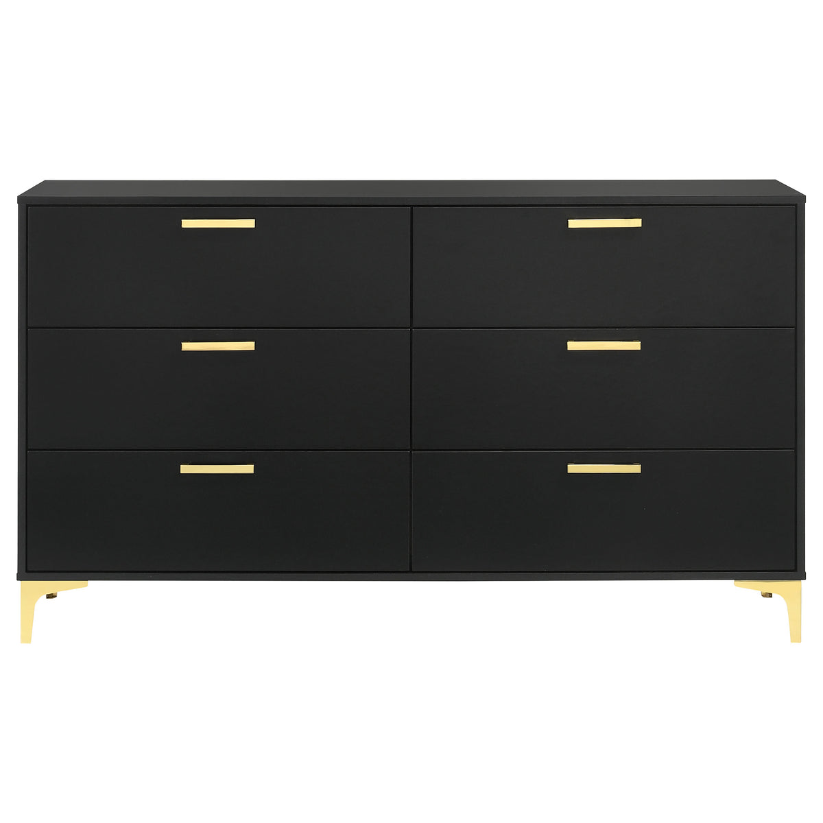 Kendall 6-drawer Dresser - Black, Without Mirror