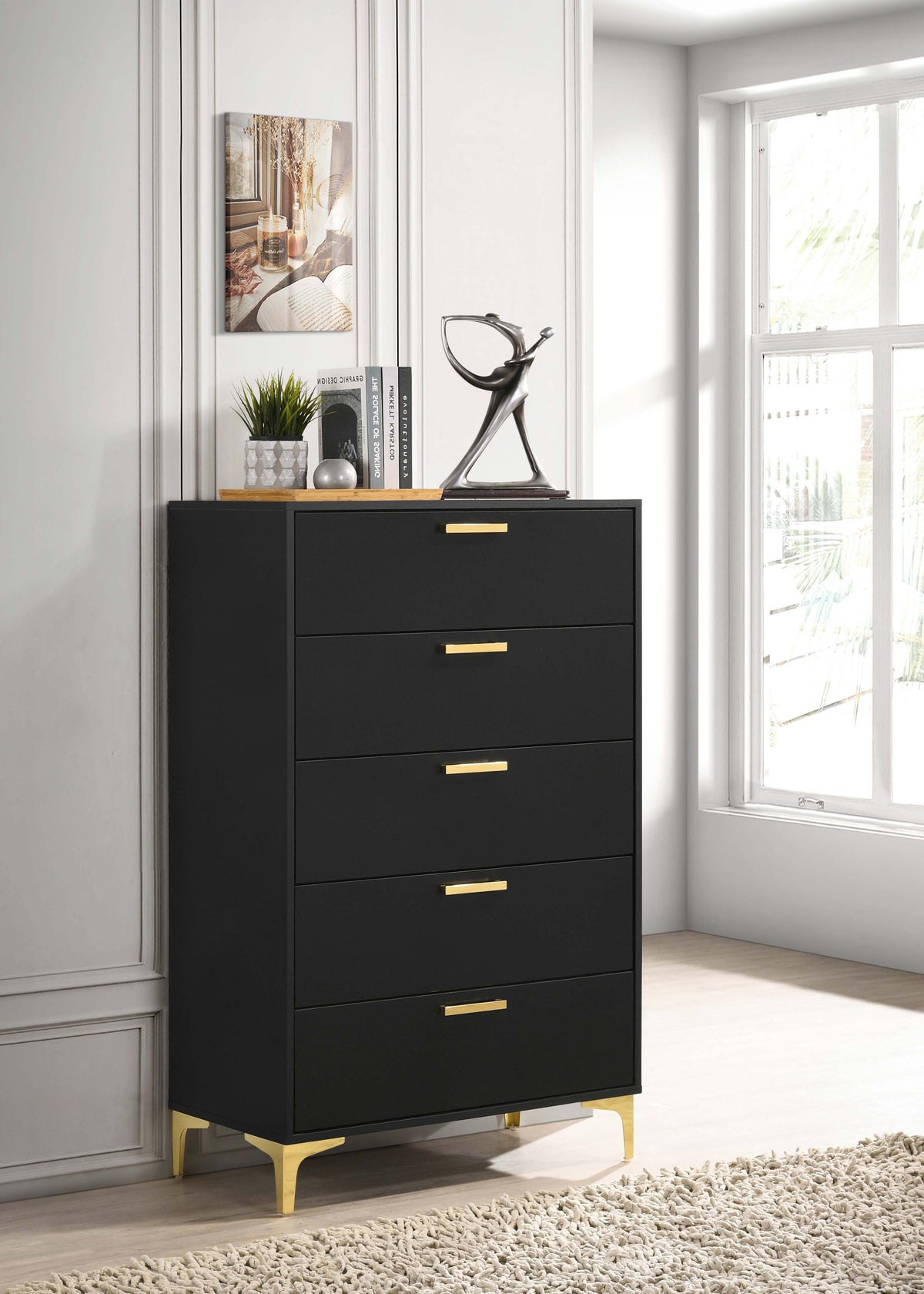 Kendall 5-drawer Bedroom Chest - Black