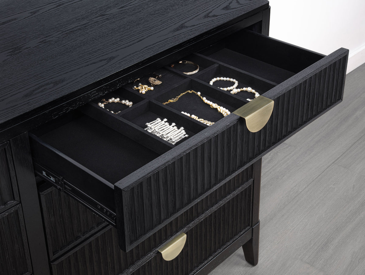 Brookmead 8-drawer Dresser Black - With Mirror