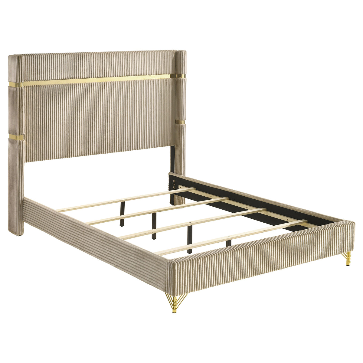Lucia 5-piece Bedroom Set - Eastern King, Beige and White