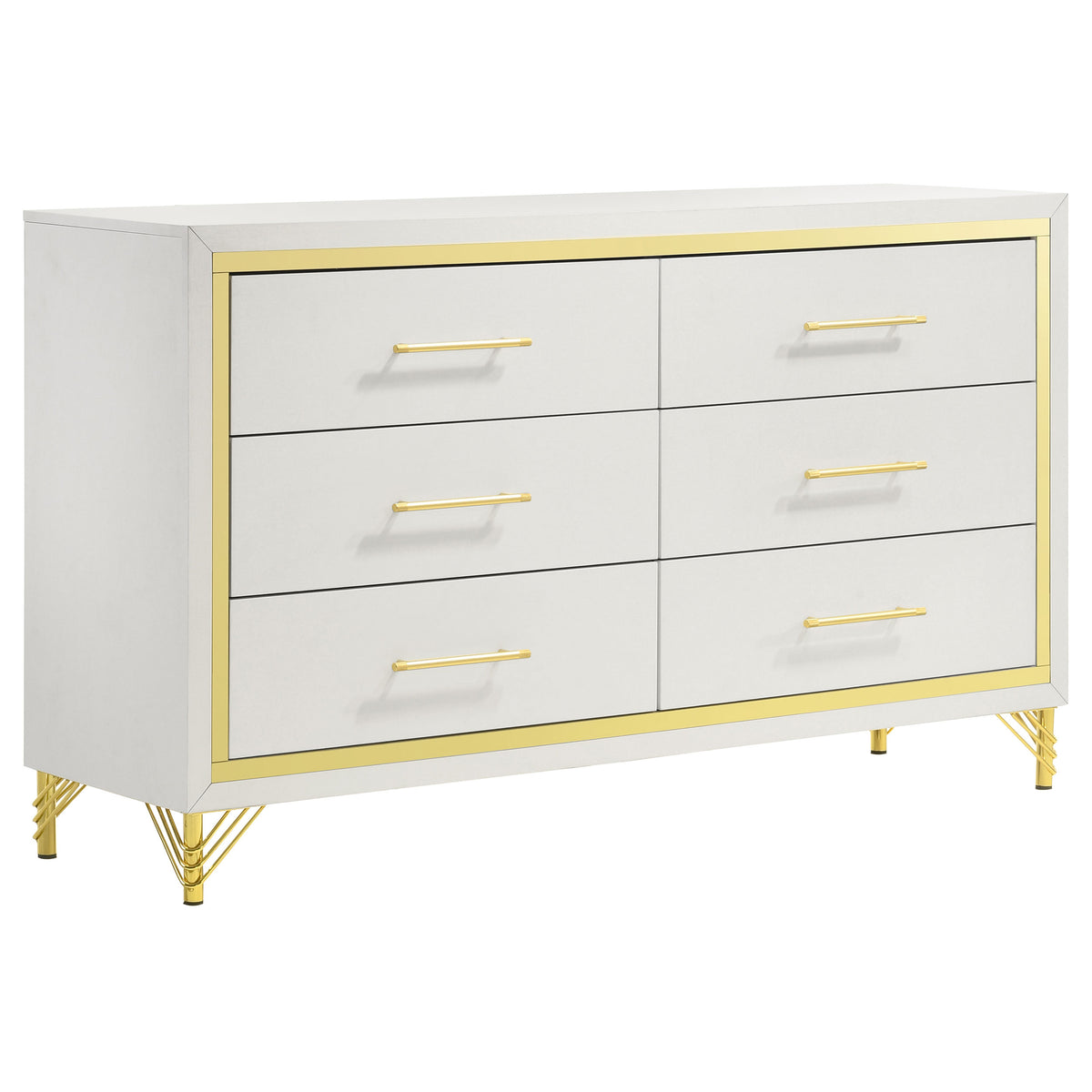Lucia 5-piece Bedroom Set - Queen, Beige and White