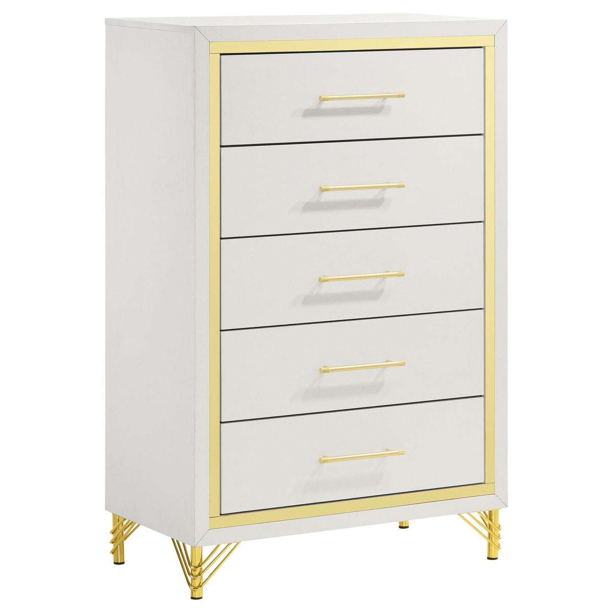 Lucia 5-piece Bedroom Set - Queen, Beige and White