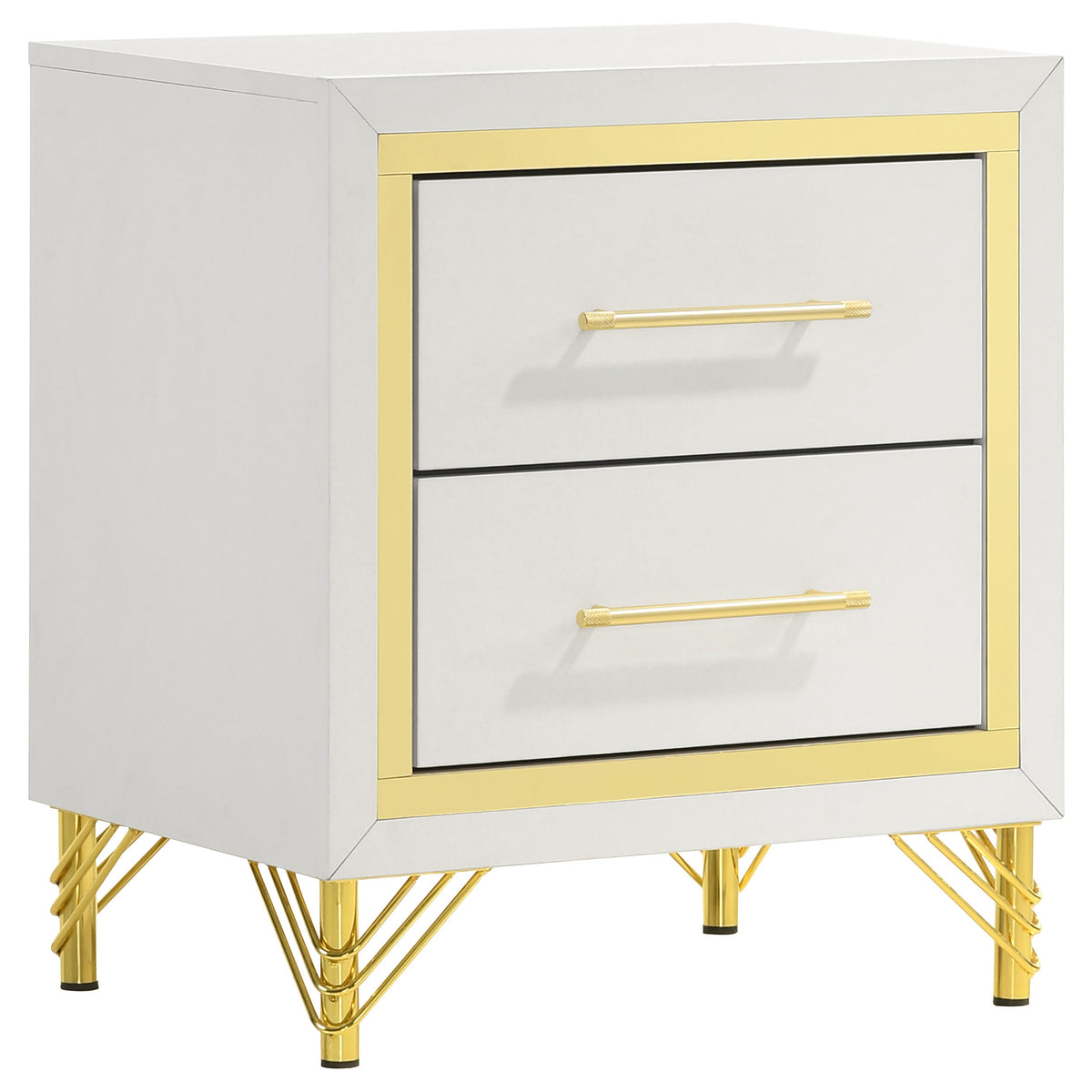 Lucia 2-drawer Nightstand Bedside Table - White