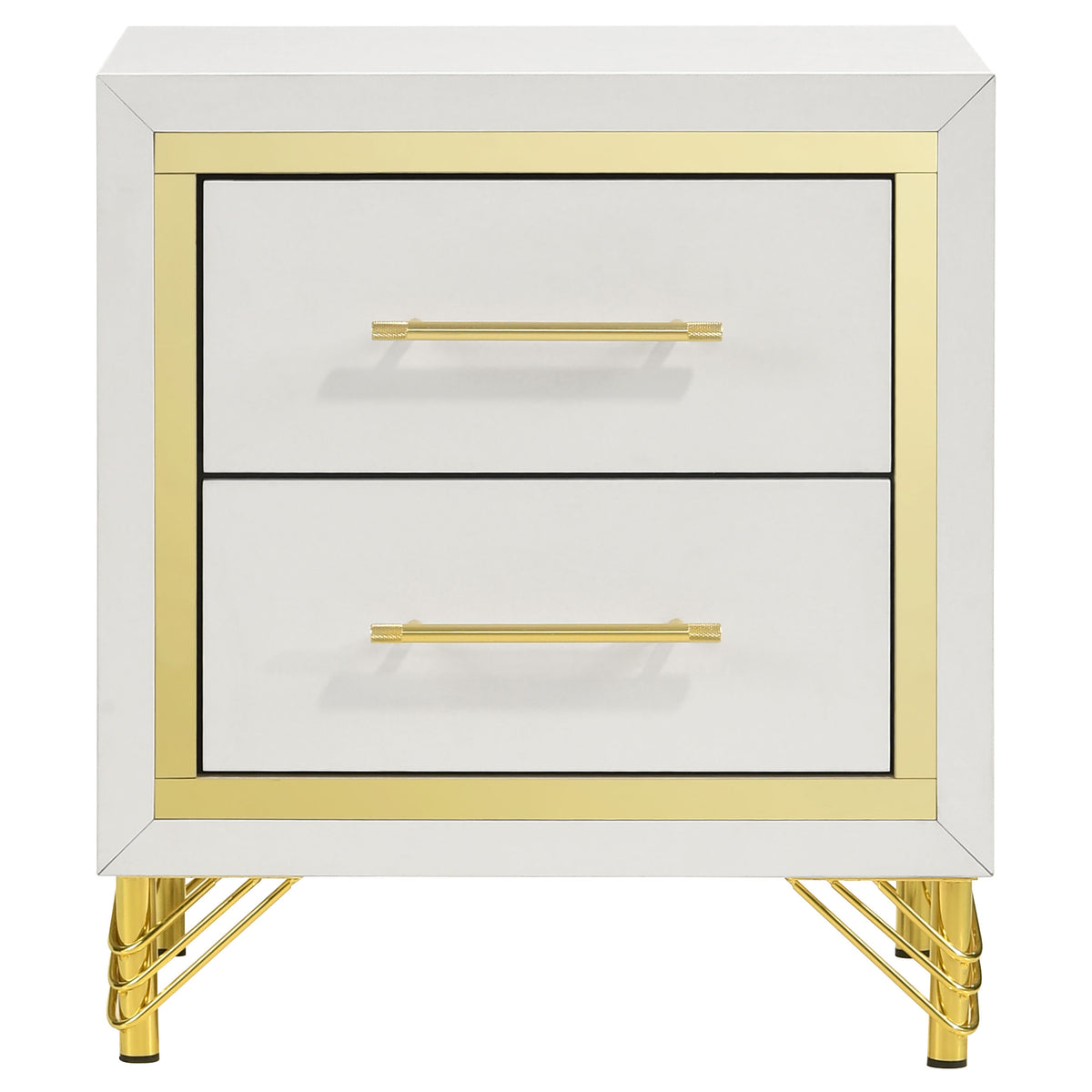 Lucia 2-drawer Nightstand Bedside Table - White