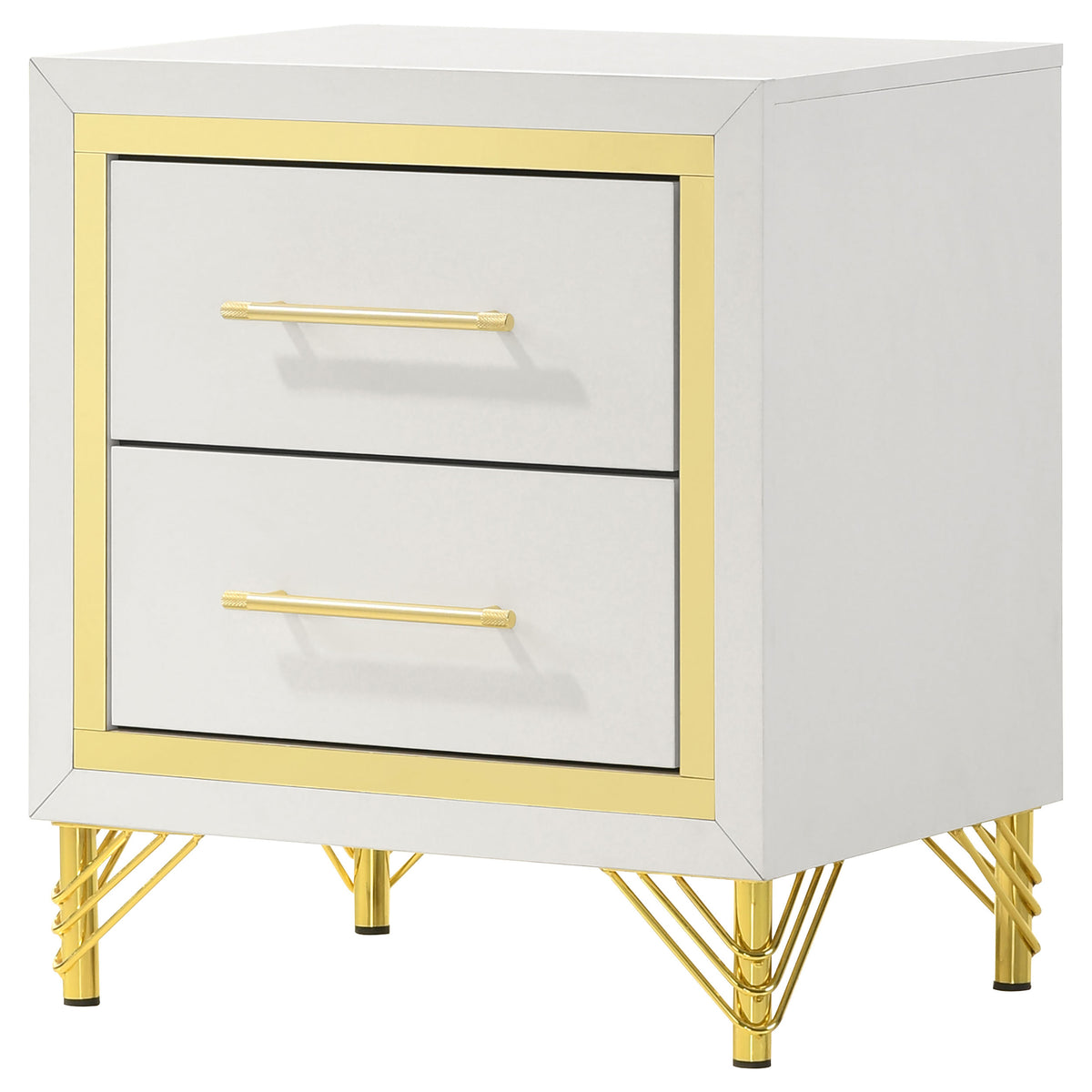 Lucia 2-drawer Nightstand Bedside Table - White