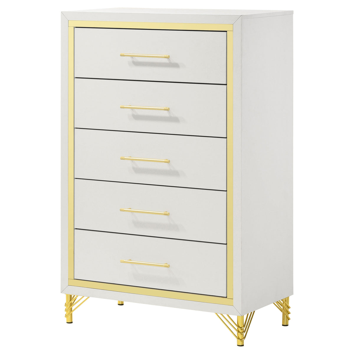 Lucia 5-drawer Bedroom Chest of Drawers - White