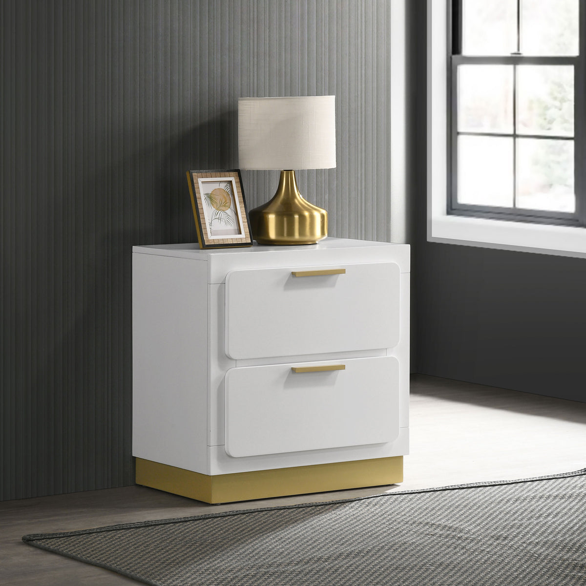 Caraway 2-drawer Nightstand - White