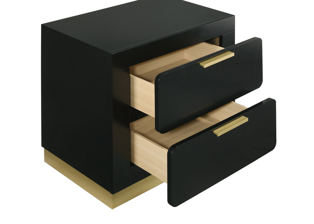 Caraway 2-drawer Nightstand - Black
