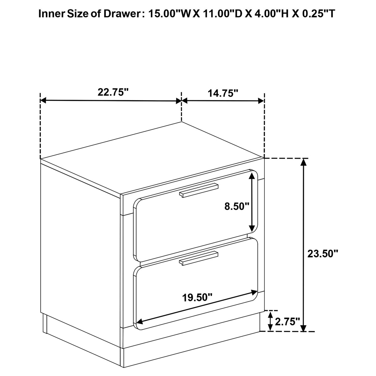 Caraway 2-drawer Nightstand - Black