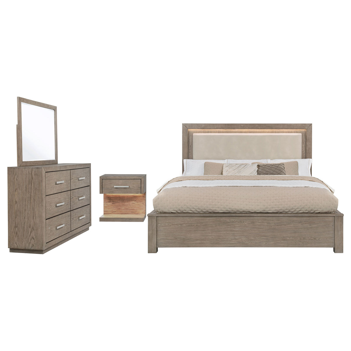 Kenora 4-piece Bedroom Set Barley Brown - California King