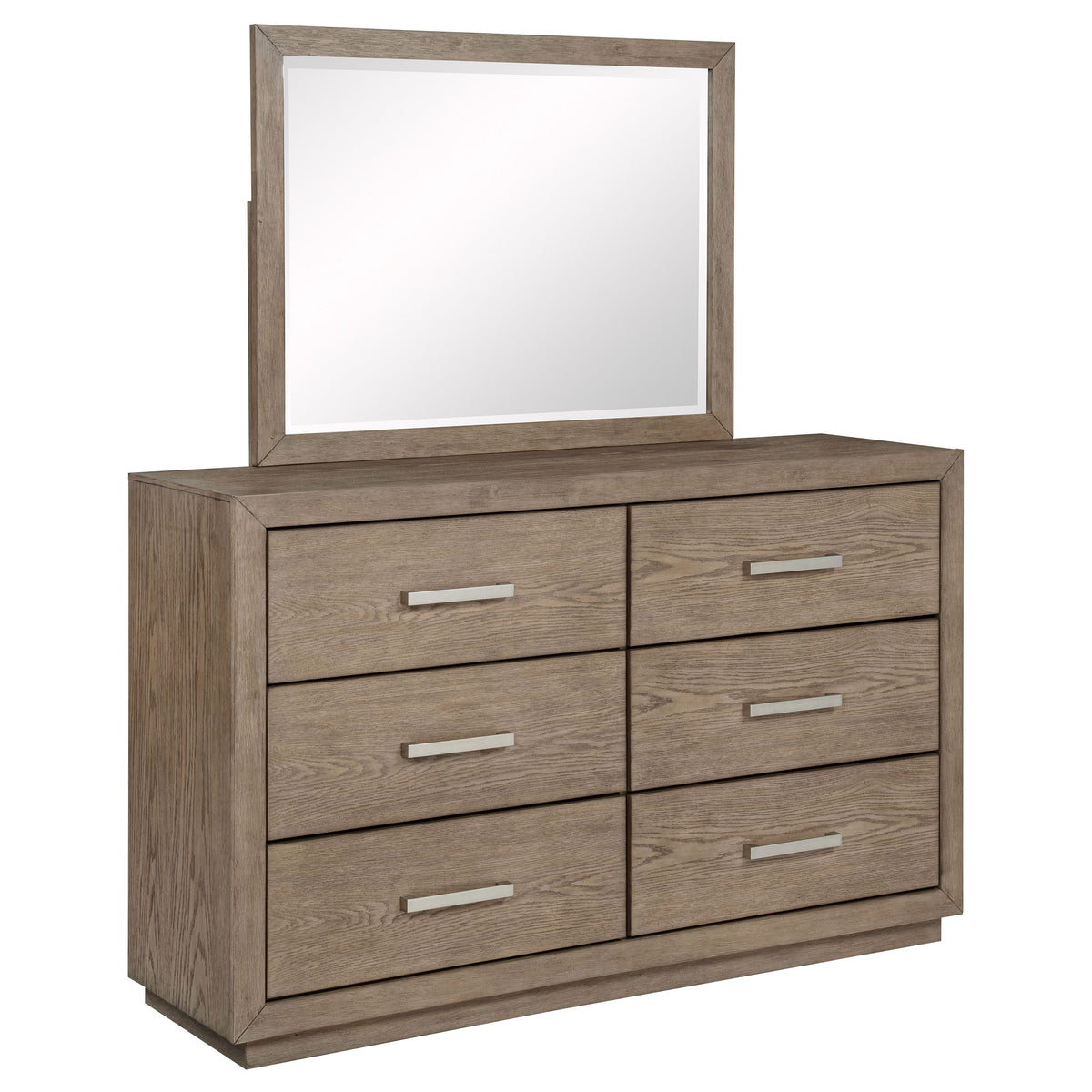 Kenora 6-drawer Dresser Barley Brown - With Mirror