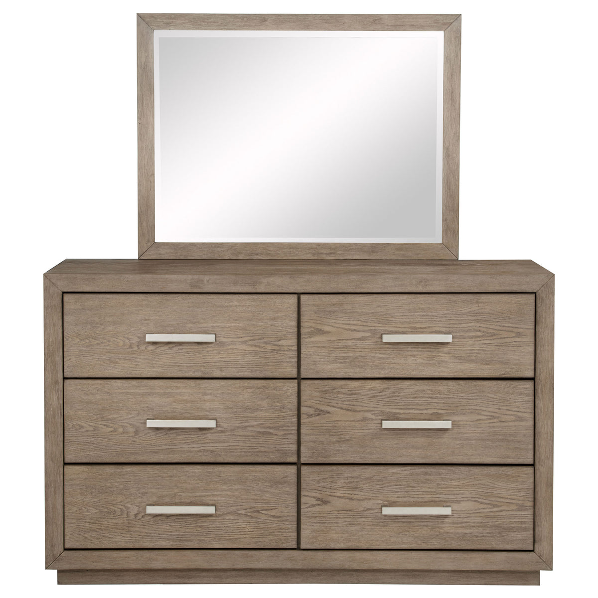 Kenora 6-drawer Dresser Barley Brown - With Mirror