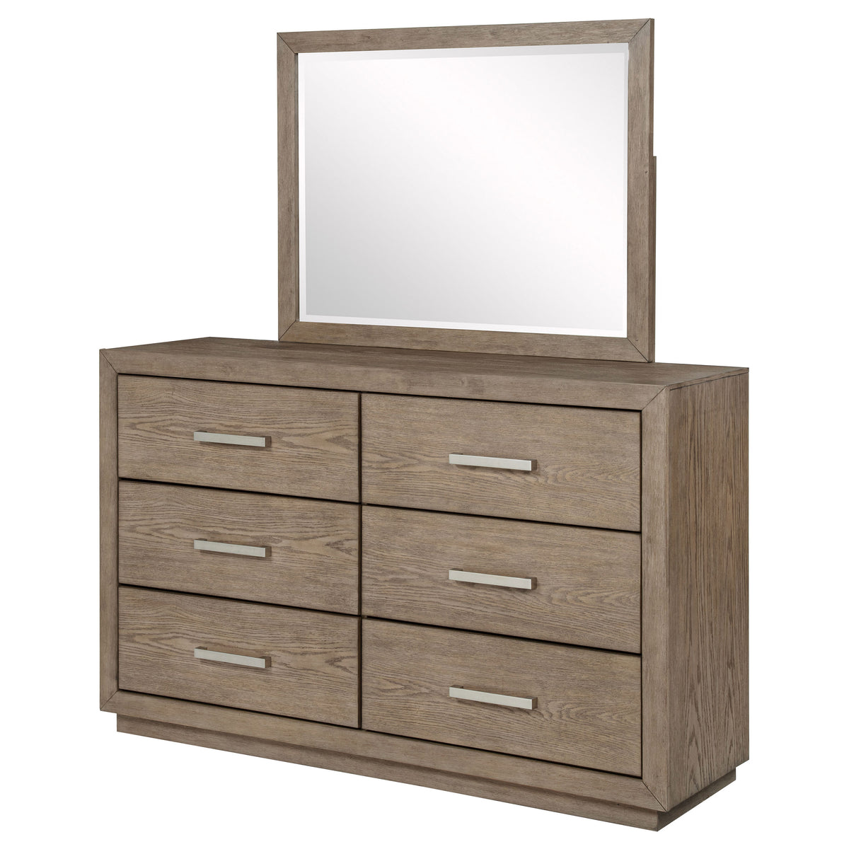 Kenora 6-drawer Dresser Barley Brown - With Mirror