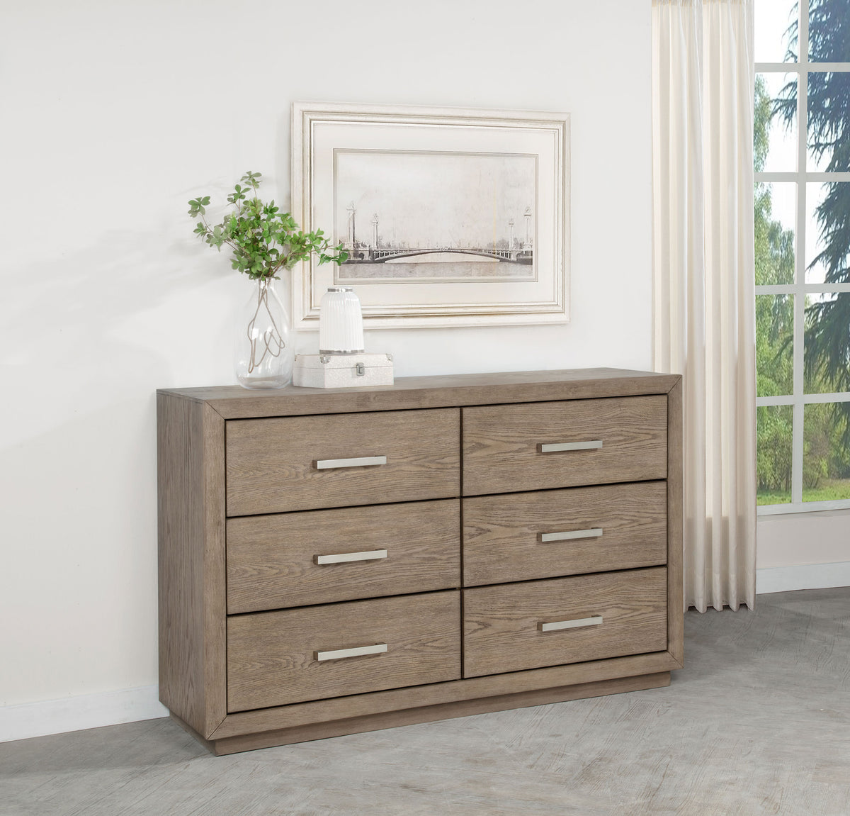 Kenora 6-drawer Dresser Barley Brown - Without Mirror