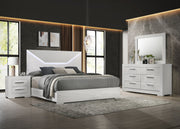 Ives 4-piece Bedroom Set High Gloss - Eastern King, White High Gloss